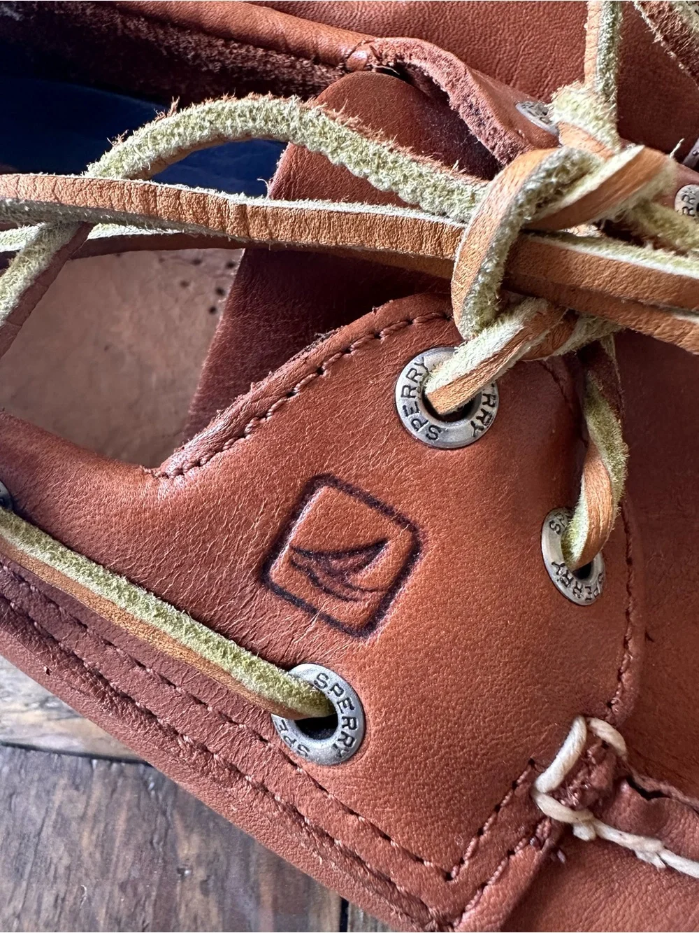 Sperry Men’s Authentic Original 2-Eye Boat Shoes Tan Moccasin Toe Design Sz 8.5